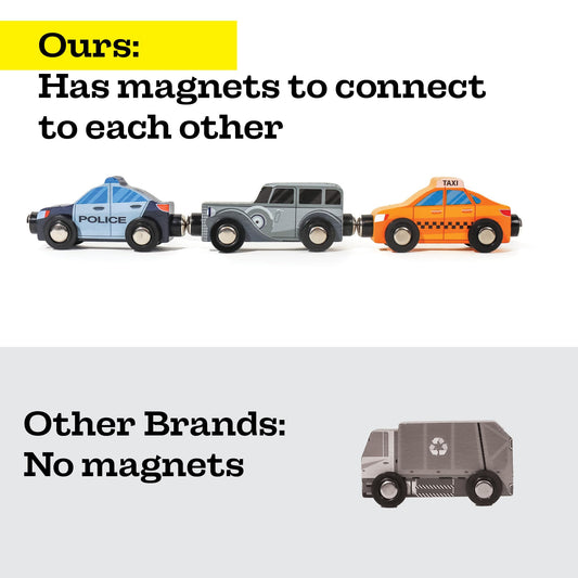 ZANY TRAINS ambulance magnet ideal for quick-response play on magnetic tracks.