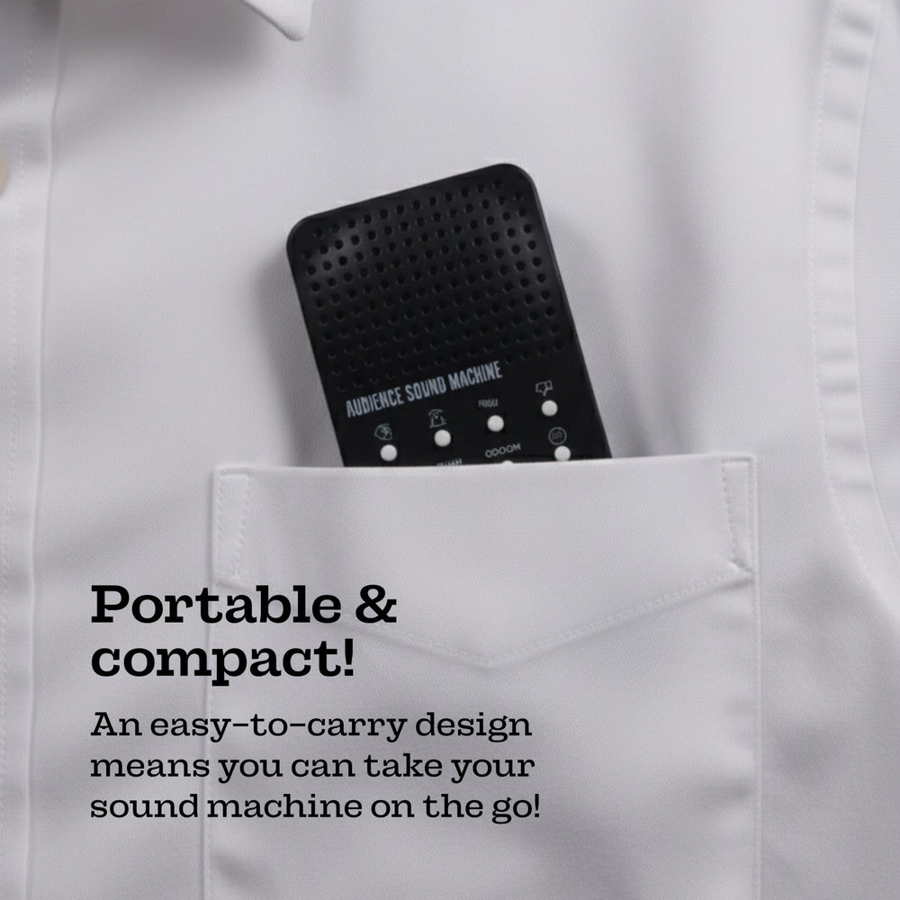 ZANY TRAINS Audience Sound Machine emitting laughter cue for playful skits