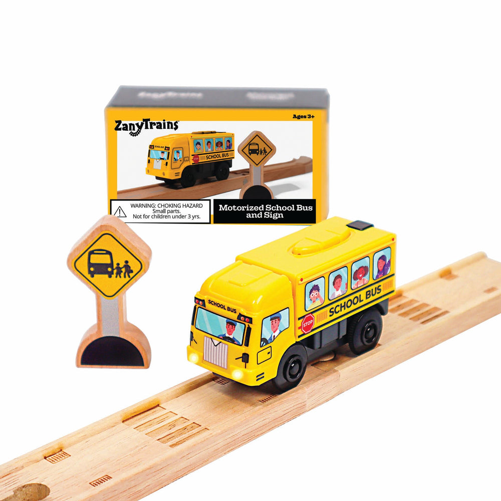 Zany Trains collectible poster It’s Time For School reinforces story-driven play.