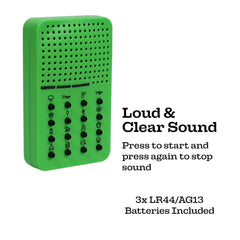 ZANY TRAINS dedicated-sound-buttons for precise timing during jokes.