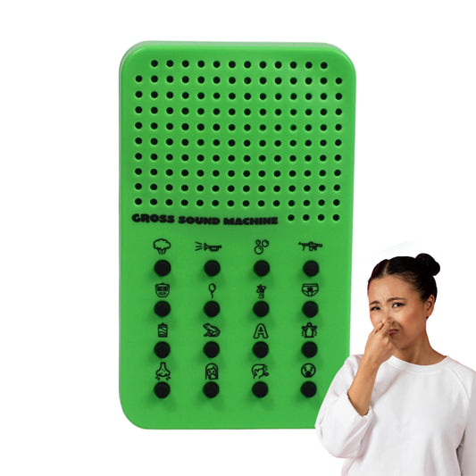 ZANY TRAINS Gross Sound Machine shows 16 effects for playful pranks and laughs.