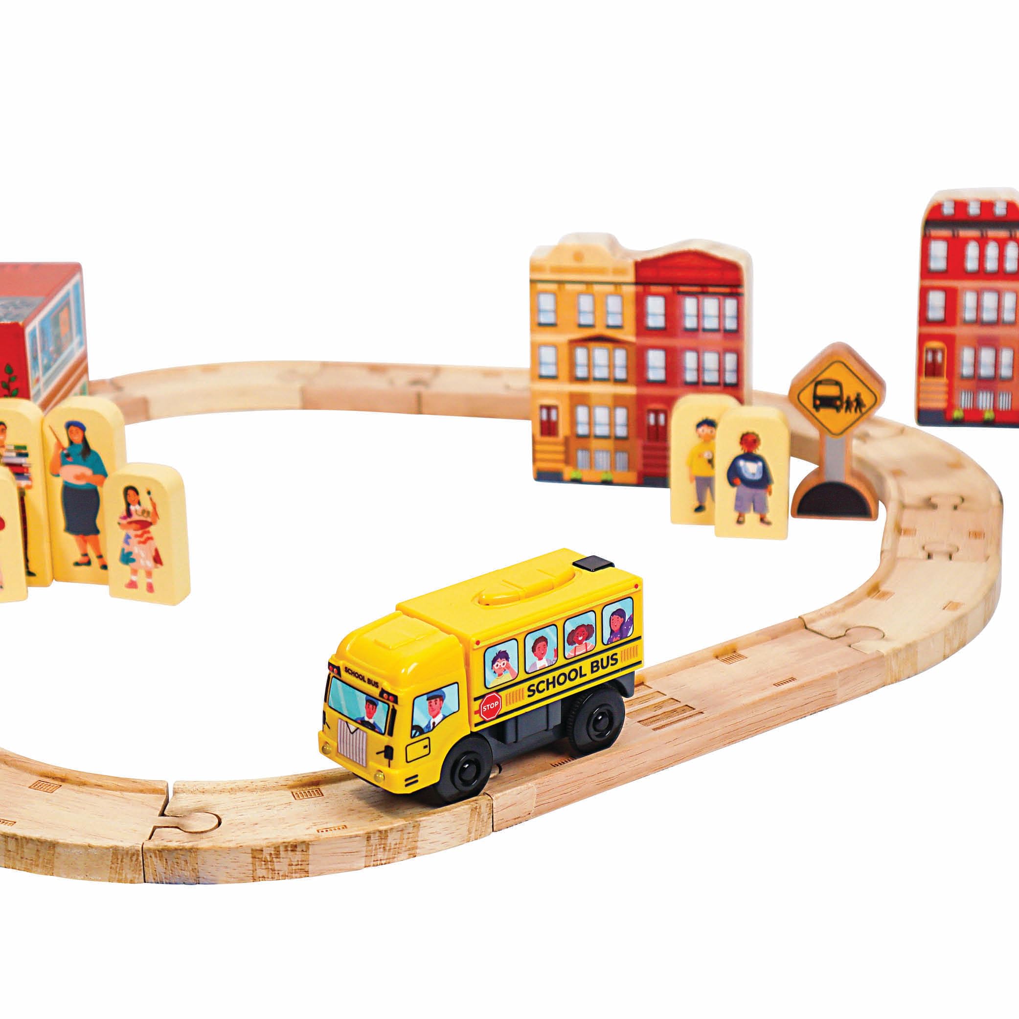 Zany Trains magnetic connection demonstrates easy linking with other trains.