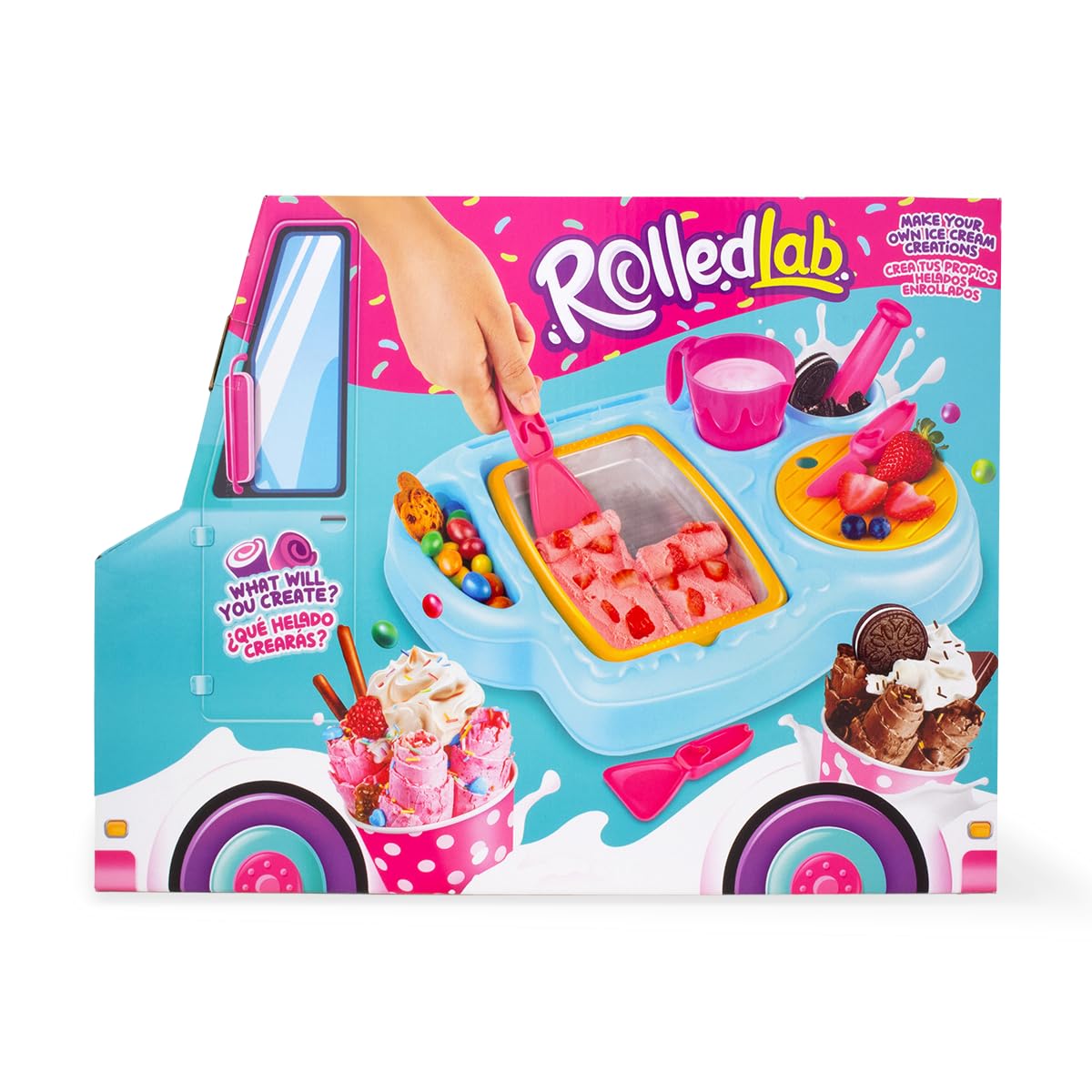 Zap Chef Food Truck Ice Cream Roll Tray top view for quick, hands-on rolled ice cream at home.