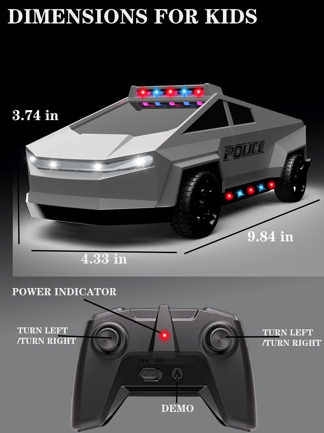 Zappido Cybertruck RC toy durable materials withstand rough, active play