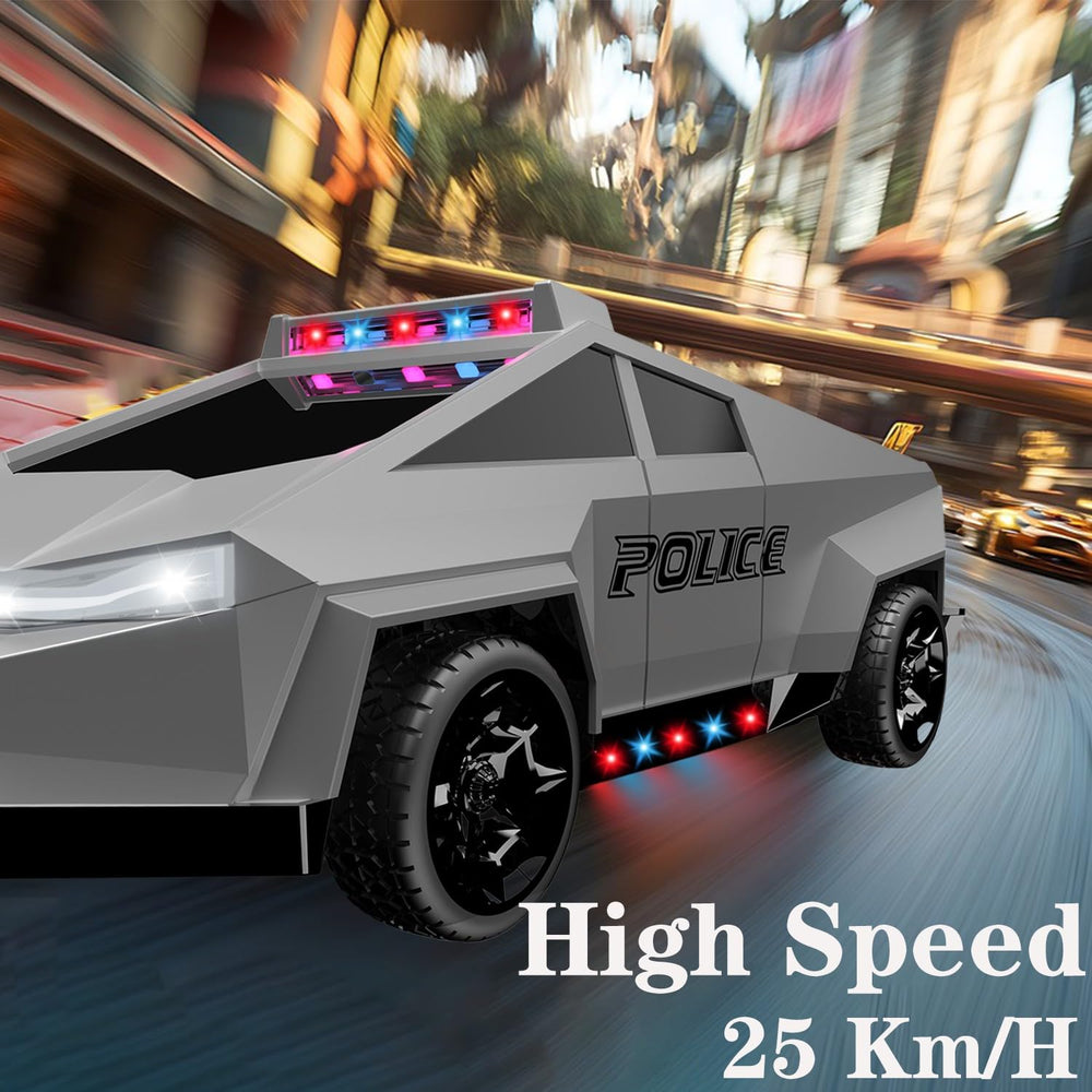 Zappido Cybertruck RC car side view highlights rugged, truck-inspired design