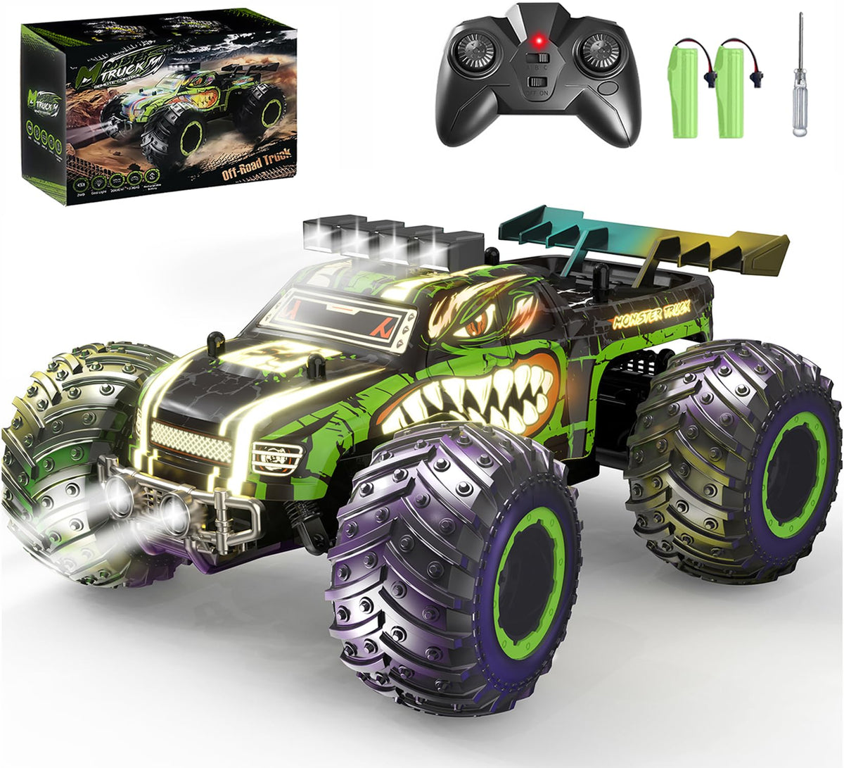 Zappido remote-control car front view shows durable design for outdoor adventures.
