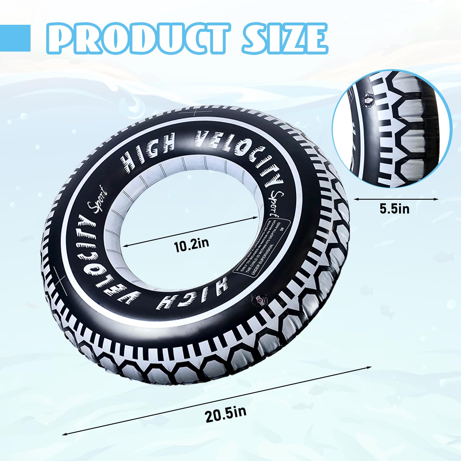 Zaruatu inflatable tire pool float in action for family swimming.