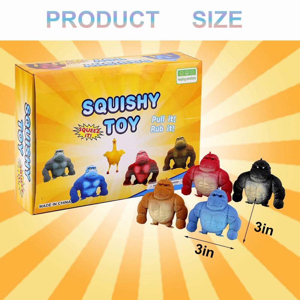 Zasnynua gorilla toy, stretchy squishy action ideal for sensory play.