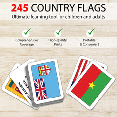 Zastic! World Flags language-info cards display country languages for multilingual awareness.