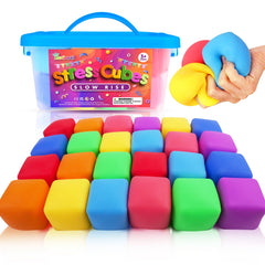 ZaxiDeel 24-pack stress cubes in vibrant colors for calm, focused play and classroom rewards.
