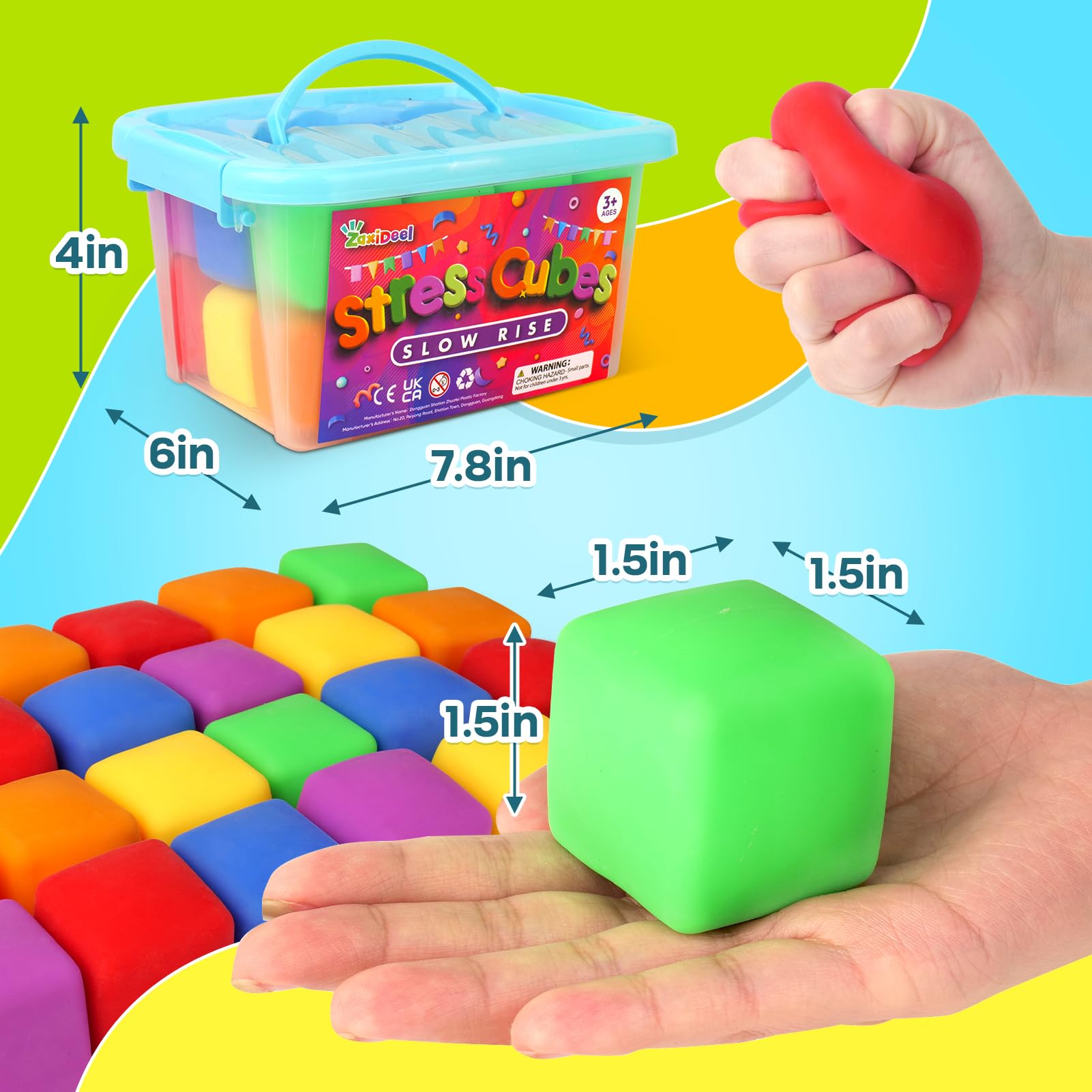 ZaxiDeel BPA-free stress cubes with safe materials for kids and adults