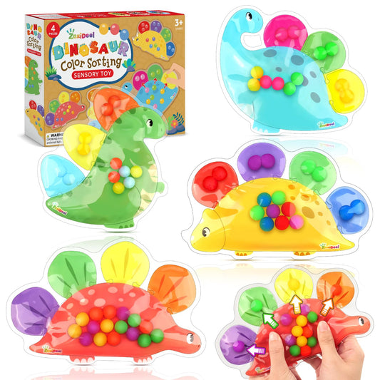 ZaxiDeel Dinosaur color-sorting toy boosts fine motor skills and sensory engagement.