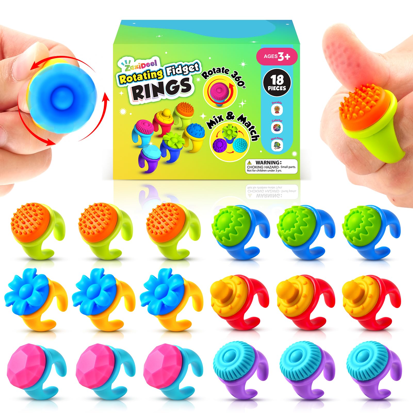 ZaxiDeel fidget ring rotation for focused study and calm concentration