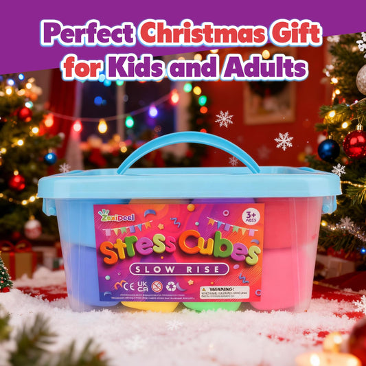 ZaxiDeel large stress cubes for deep squeezes and sensory relief during study breaks.