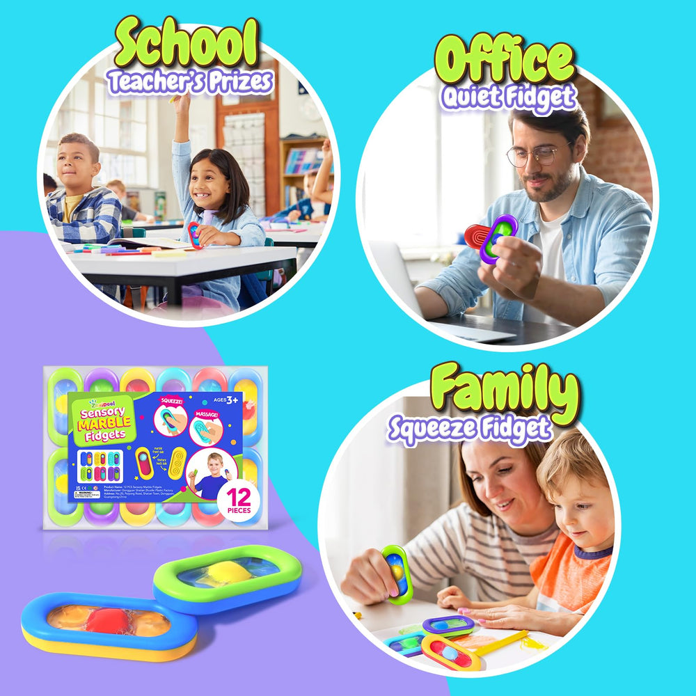 ZaxiDeel Sensory Marble Fidget travel kit for on-the-go relaxation.