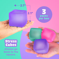 ZaxiDeel stress cube in hand, portable calming companion on the go