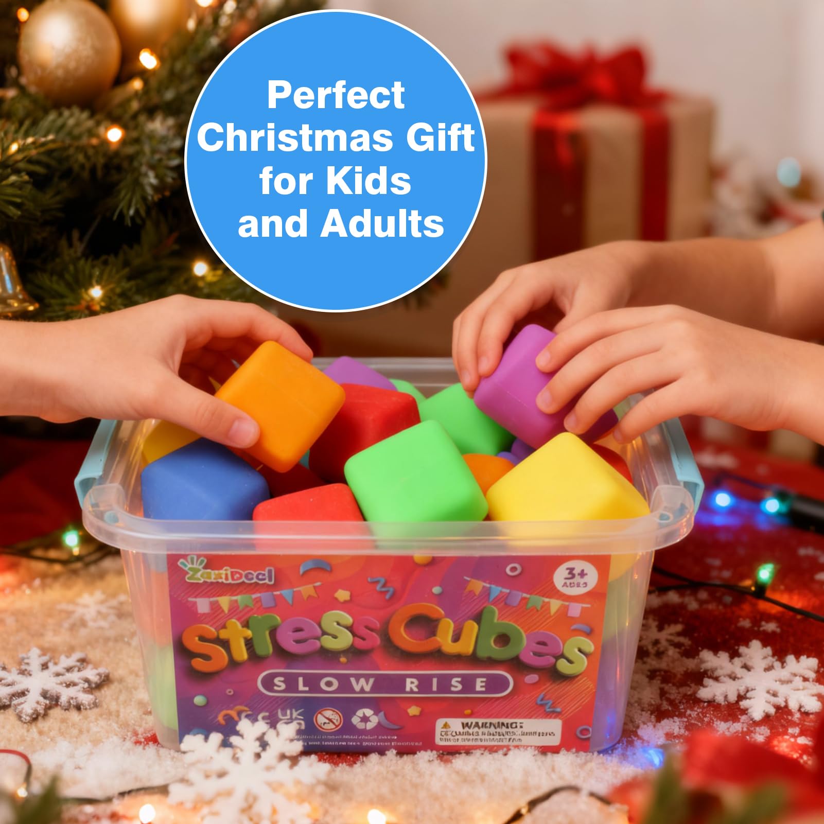 ZaxiDeel stress cubes used for squeezing and on-the-go focus