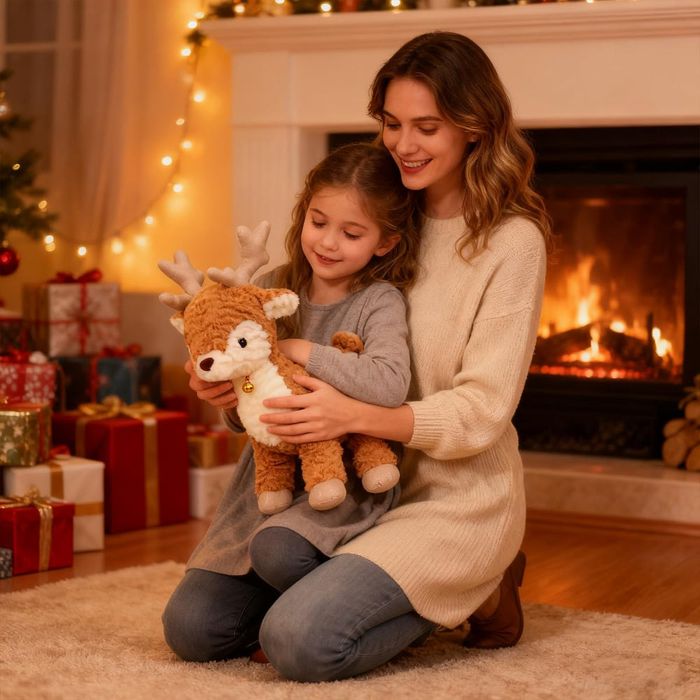 Zaxqerm cuddly deer plush delivers cozy moments during family time.