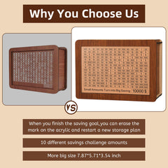 Zayeemi wooden money box on desk enhances room decor while saving.