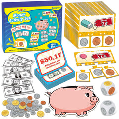 Zazopup play money with bills and coins for classroom learning