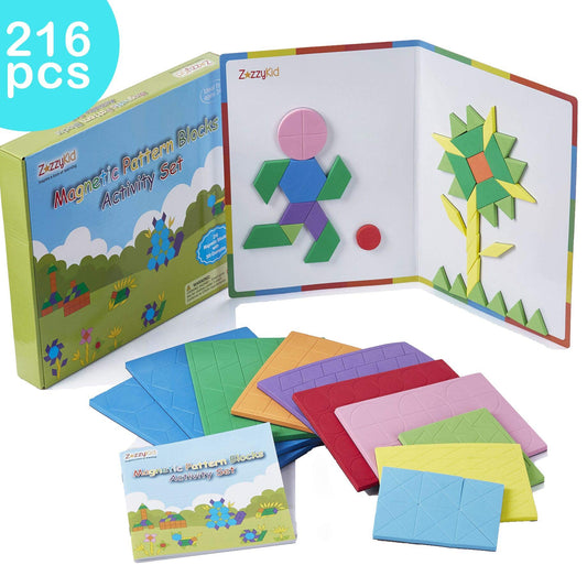 ZazzyKid magnetic game board enables hands-on pattern creation.