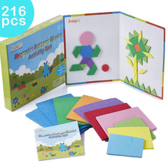 ZazzyKid magnetic game board enables hands-on pattern creation.