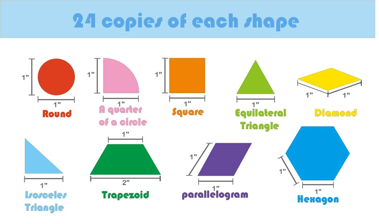 ZazzyKid pattern blocks handbook provides 305 large examples for guidance.