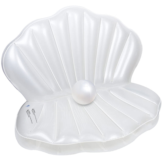 Zcaukya inflatable seashell giant clam float for sunlit pool lounging