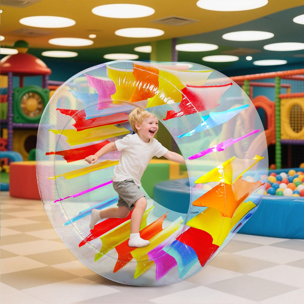 Zcaukya giant wheel lets kids walk or roll on lawns for outdoor fun.