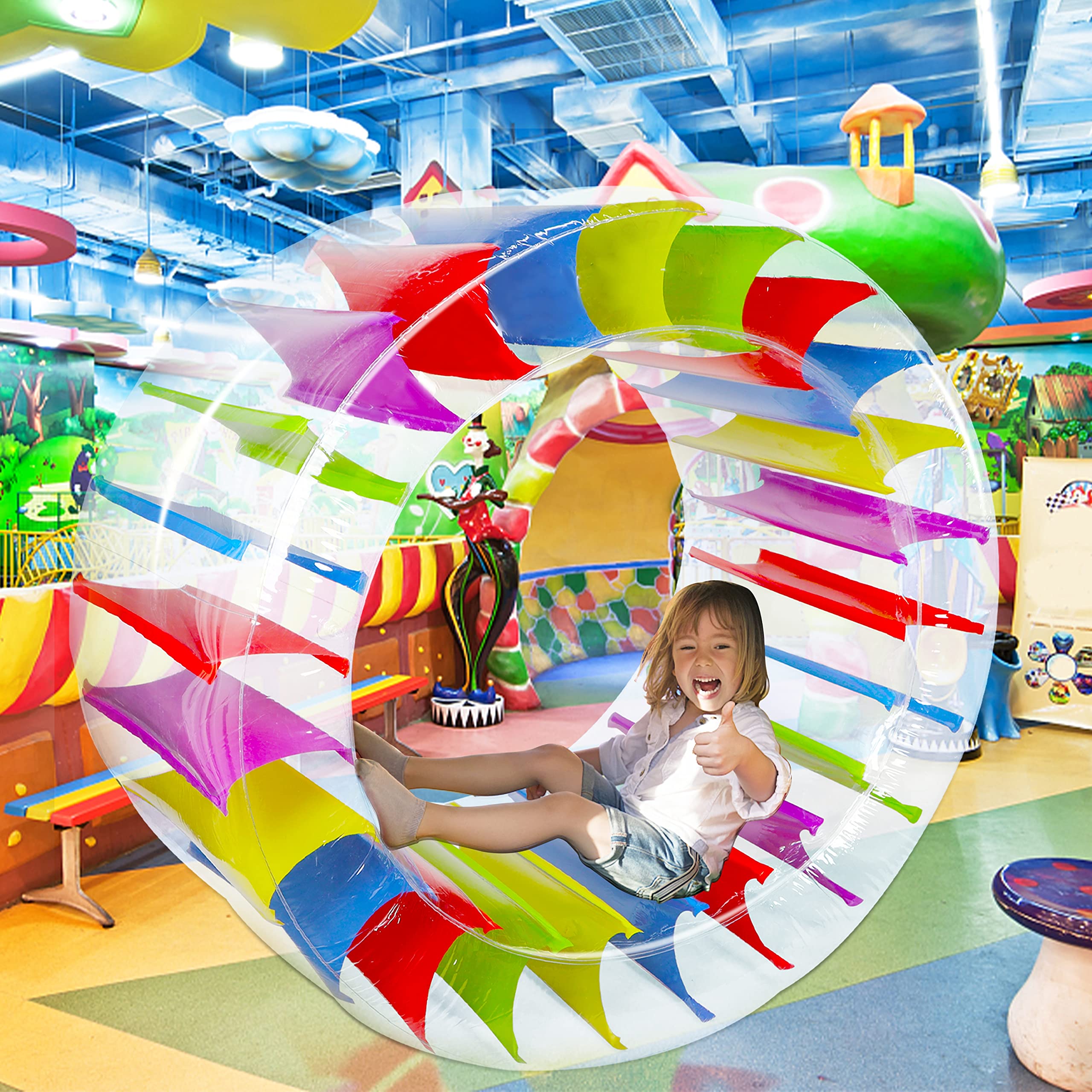 Wheel designed for water and lawn play at parties.
