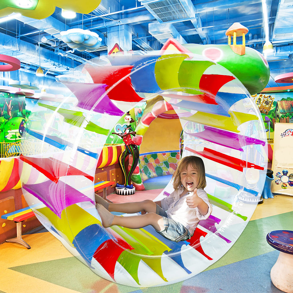 Wheel designed for water and lawn play at parties.