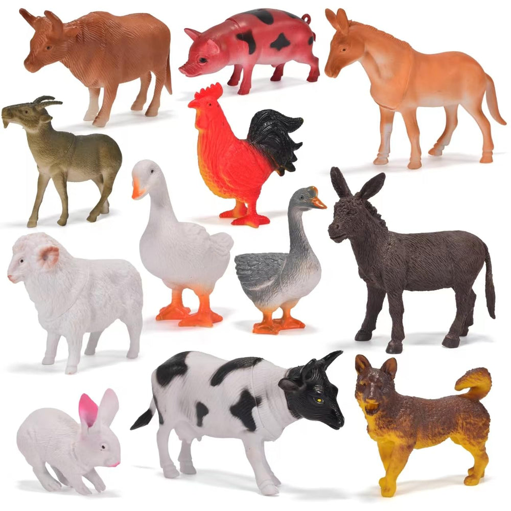 Zcpotizi cow figure for lifelike farm play and early learning