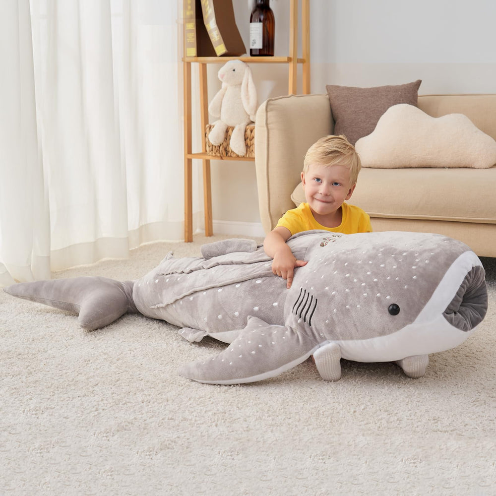 Zctghvy whale shark plush with double layer stitching for durability