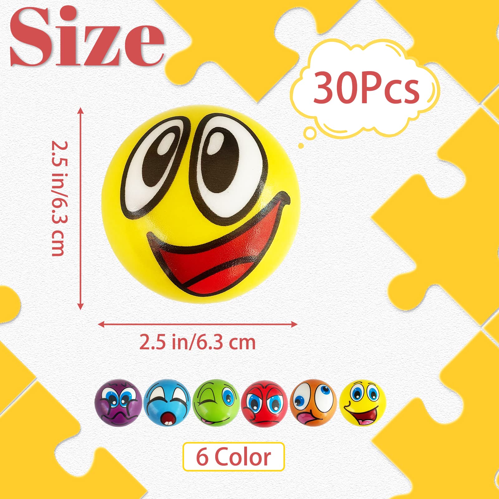 Zddaoole 2.5-inch emotion squeeze ball with expressive faces for mood management