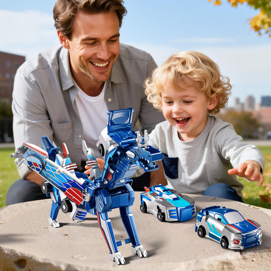 ZDRKWSM collision transforming dinosaur car blue collision action encourages teamwork
