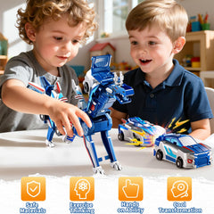 ZDRKWSM collision transforming dinosaur car blue two cars side-by-side showcase