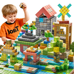 ZDRKWSM magnetic blocks 200 cubes set for creative construction and STEM play.