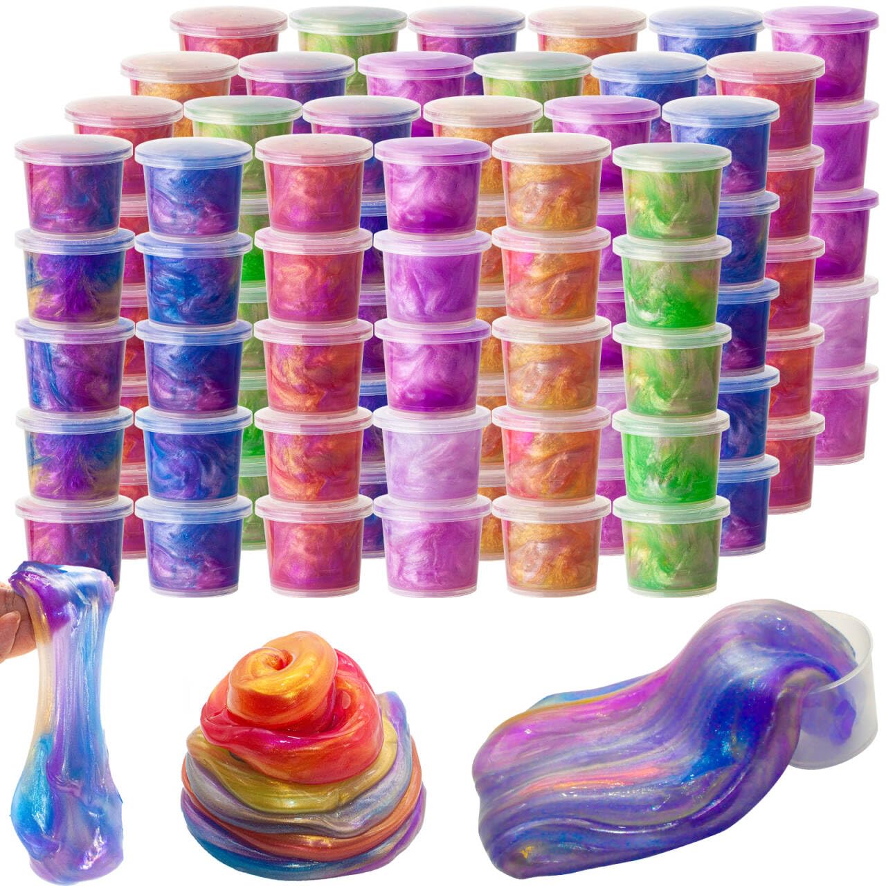 ZDTHNSIAT Galaxy Slime 72pack colorful bundle showing rich cosmic colors for creative play and party favors