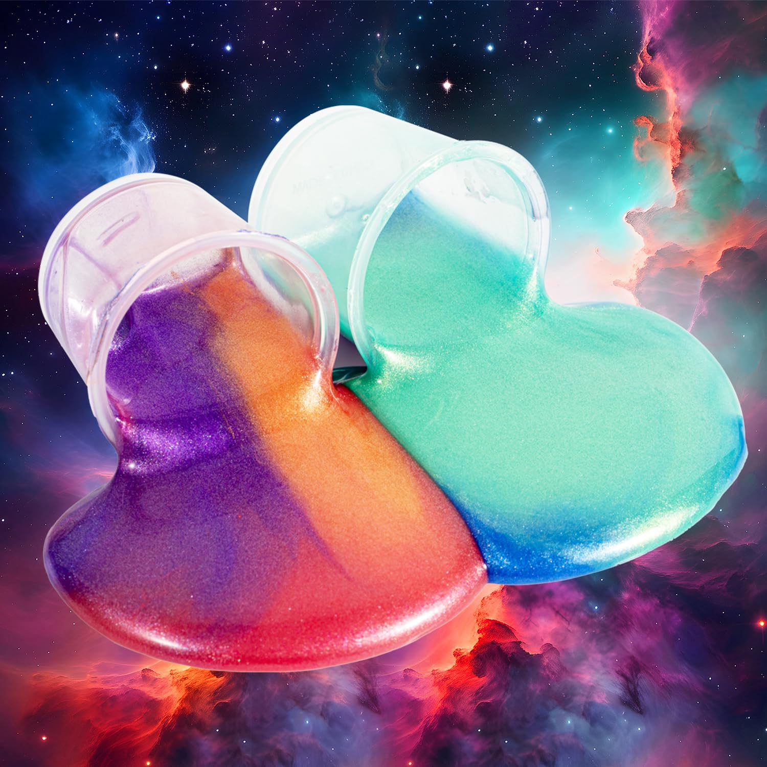 Slime stored in its container to preserve softness and reusability.