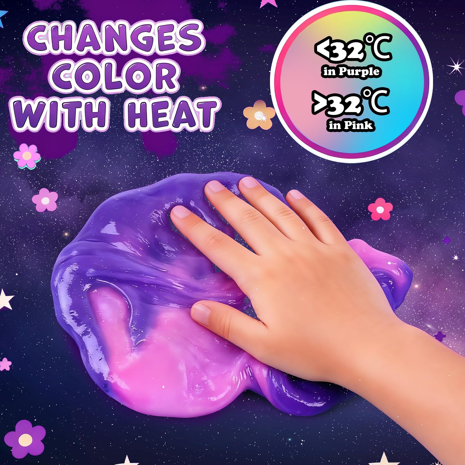 ZDTHNSIAT sparkling galaxy decorations elevate cosmic slime themes.