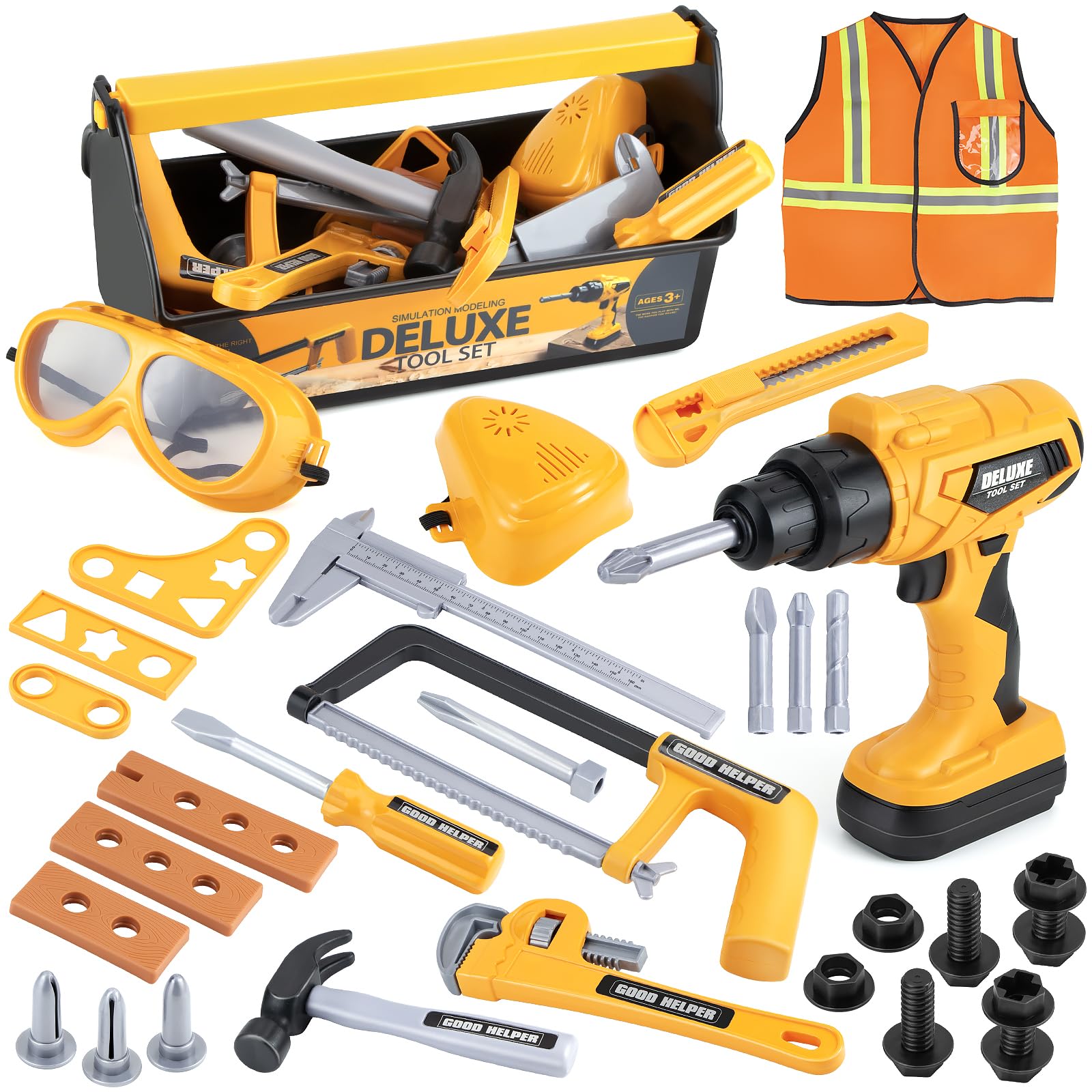 ZEALOUS TOYS 32-piece tool set for kids with imaginative play and hands-on learning