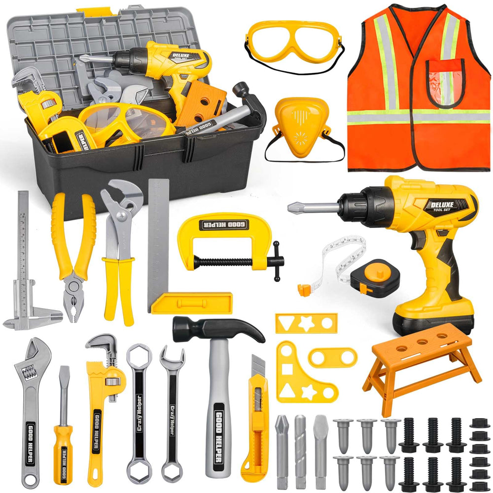 Zealous Toys toolbox open showing 48-piece set for easy cleanup and play
