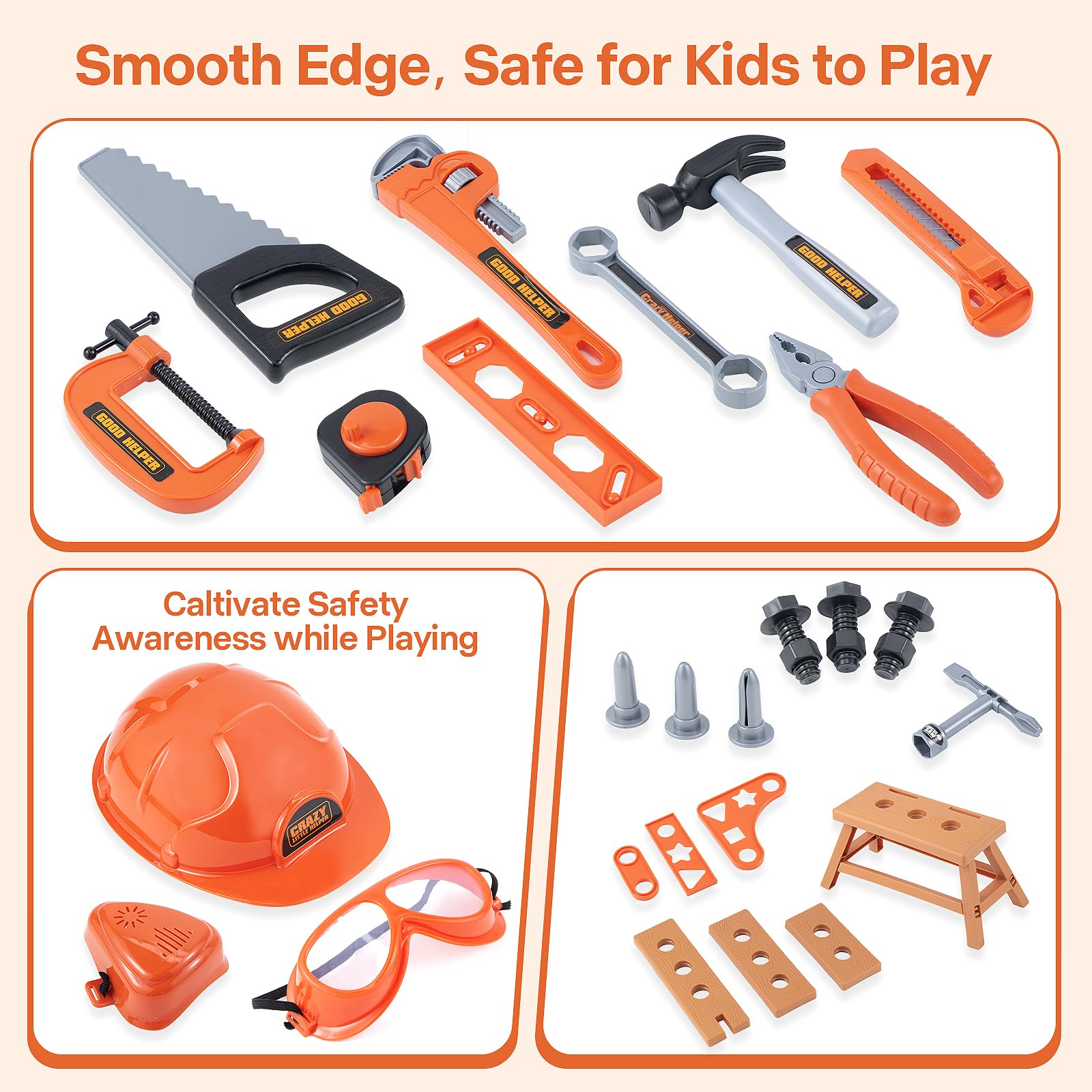 ZEALOUS TOYS two-in-one drill with interchangeable bits for various pretend tasks