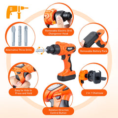 ZEALOUS TOYS drill bits and accessories arranged for play scenarios
