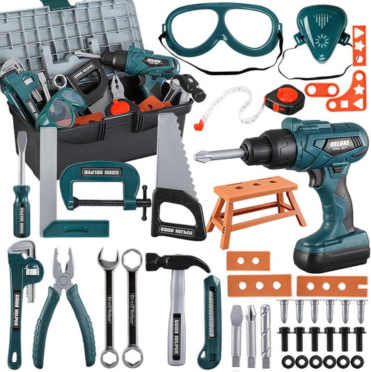 ZEALOUS TOYS Kids Tool Box open, organized for easy storage and quick access.