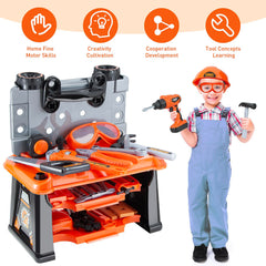 ZEALOUS TOYS transformable toolbox to workbench with pull handle for easy transport