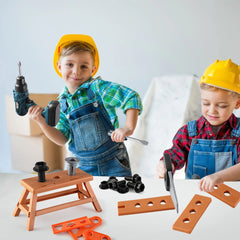 ZEALOUS TOYS Wooden pieces and nails, versatile parts for pretend building.