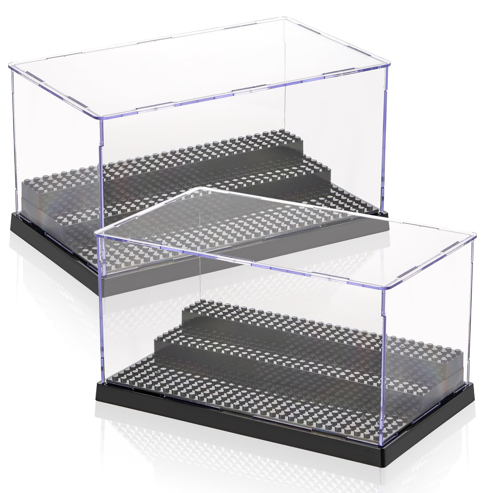ZEAYEA minifigure display case front view shows collectibles clearly and attractively