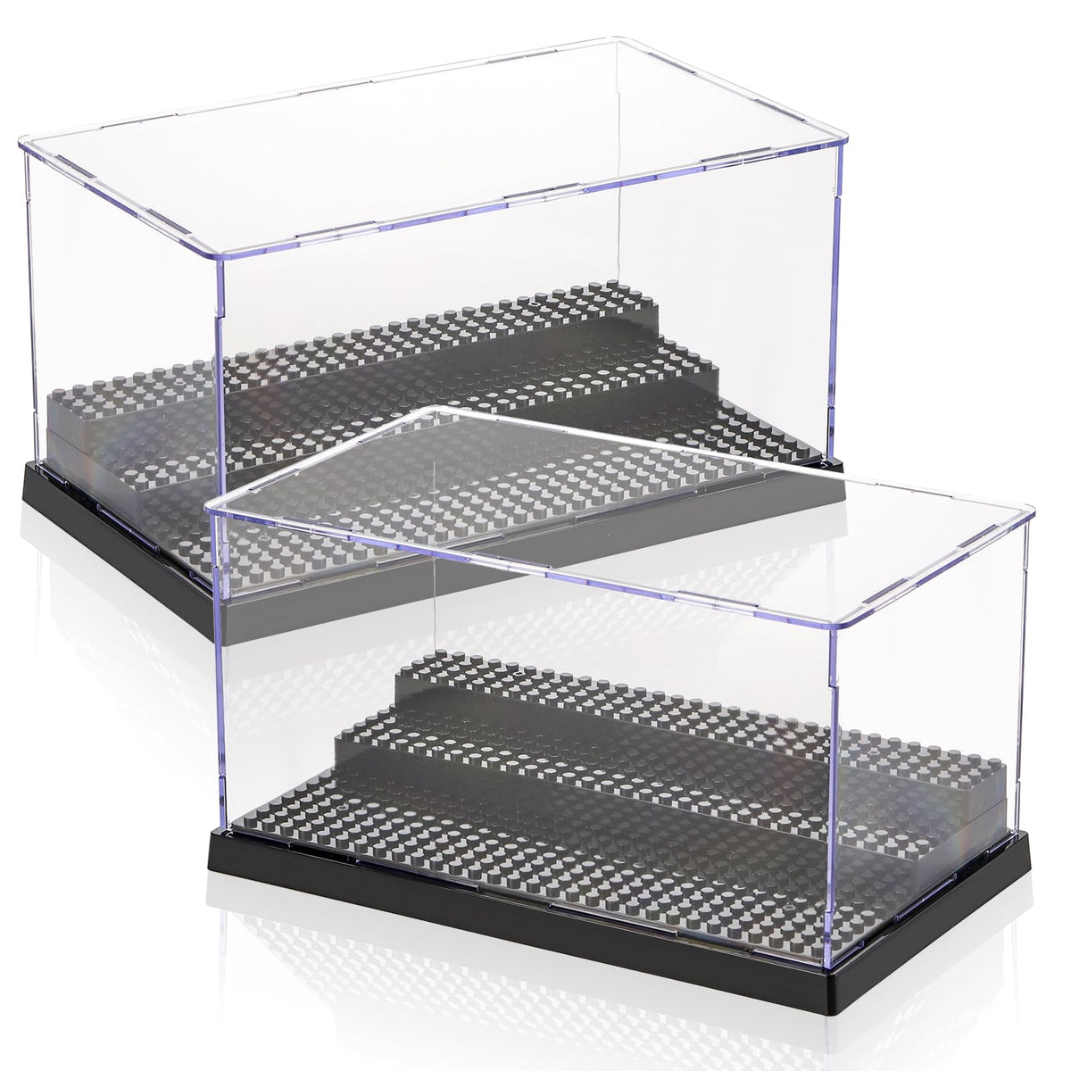 ZEAYEA minifigure display case front view shows collectibles clearly and attractively