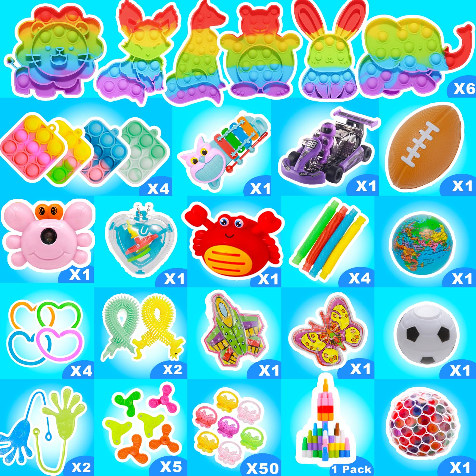 ZEAYOU fidget poppers in animal shapes for tactile play